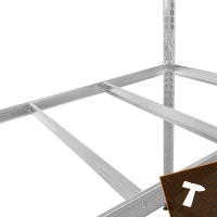 Bigstren 27509 Kovový skladovací regál, 5 polic, 180 x 100 x 60 cm, 1000 kg, stříbrný