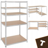 Bigstren 27509 Kovový skladovací regál, 5 polic, 180 x 100 x 60 cm, 1000 kg, stříbrný