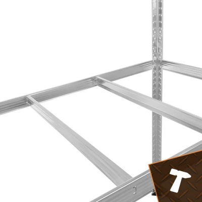 Bigstren 27509 Kovový skladovací regál, 5 polic, 180 x 100 x 60 cm, 1000 kg, stříbrný