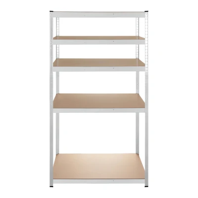 Bigstren 27509 Kovový skladovací regál, 5 polic, 180 x 100 x 60 cm, 1000 kg, stříbrný