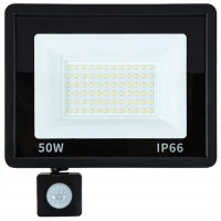 Verk 12349 Halogenový LED reflektor se senzorem soumraku a pohybu 50W, 6000K, IP66