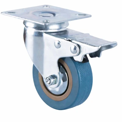Verk 11503 Kolo transportní otočné s brzdou 100 mm, modré