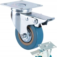 Verk 11502 Otočné transportné koliesko s brzdou 75 mm, modré