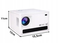 Verk 06378 LED projektor X6 4K s Android TV 11.0, Wi-Fi, Bluetooth LCD, 100 palců