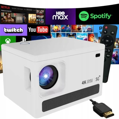 Verk 06378 LED projektor X6 4K s Android TV 11.0, Wi-Fi, Bluetooth LCD, 100 palců
