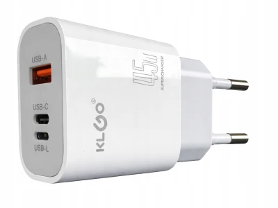 Verk 06382 Rýchla nabíjačka s USB-A, USB-C, Lightning, 45 W, Quick Charge