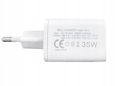Verk 06384 Rýchla nabíjačka s USB-C + USB-A, 35 W, s káblom