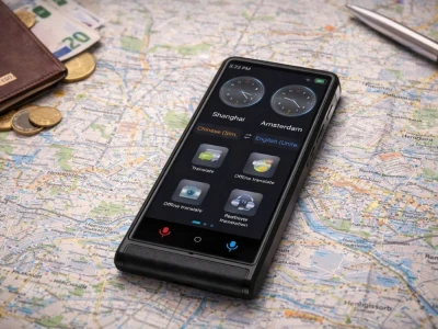 Verk 06387 Elektronický prekladač s umelou inteligenciou, Bluetooth 4.0, 2500 mAh, čierny