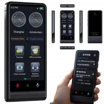 Verk 06387 Elektronický prekladač s umelou inteligenciou, Bluetooth 4.0, 2500 mAh, čierny
