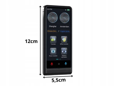 Verk 06387 Elektronický prekladač s umelou inteligenciou, Bluetooth 4.0, 2500 mAh, čierny