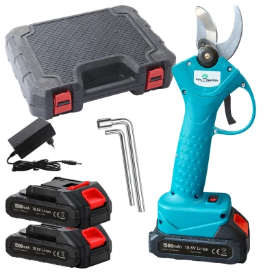 RealG RC-K-2304 Akumulátorové elektrické záhradné nožnice, 21 V, 500 W, 2 x 1500 mAh batérie