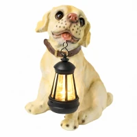 RealG RC-K-2172 Solární zahradní LED lampička IP44, dekorace pes s lucernou