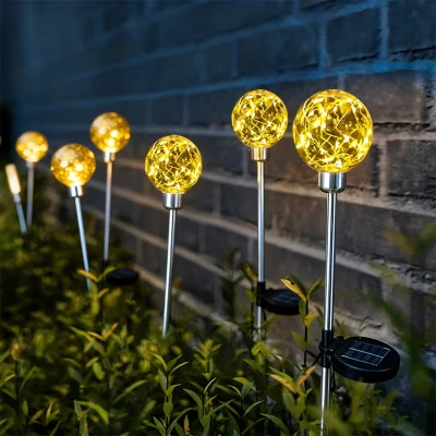 RealG RC-K-2188 Solární zahradní LED lampy, koule, zapichovací, voděodolné, 4 ks