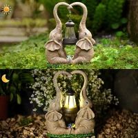 RealG RC-K-2190 Solární zahradní LED lampička IP44, dekorace slon s lampionem
