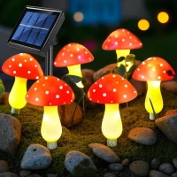 RealG RC-K-2176 Solární zahradní LED lampičky 5,5 m, IP44, muchomůrky, 8 ks