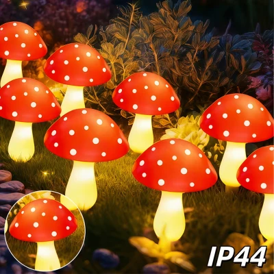 RealG RC-K-2176 Solární zahradní LED lampičky 5,5 m, IP44, muchomůrky, 8 ks