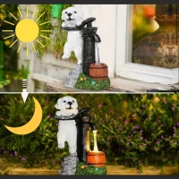 RealG RC-K-2191 Solární zahradní LED lampička IP44, dekorace pes štěně