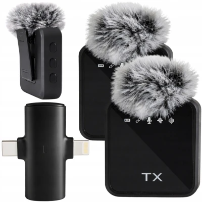 Verk 06390 Bezdrôtový klopový mikrofón, 2 ks, USB-C / Lightning