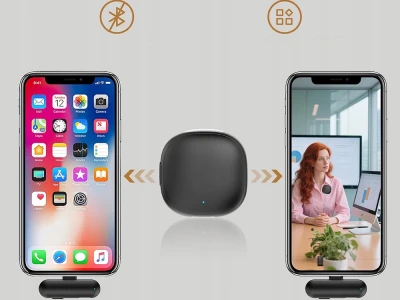 Verk 06391 Bezdrôtový klopový mikrofón (2 ks), pre iPhone, telefón, počítač, USB-C