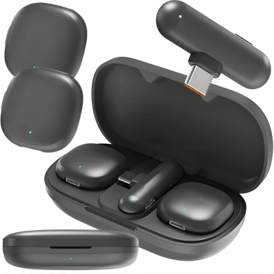 Verk 06391 Bezdrôtový klopový mikrofón (2 ks), pre iPhone, telefón, počítač, USB-C