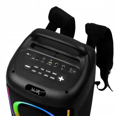 Verk 06401 Prenosný LED reproduktor s Bluetooth, USB / FM rádio / AUX / karaoke, 2 mikrofóny – batoh