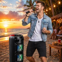 Verk 06402 Bezdrátový Bluetooth reproduktor - přenosný, USB, FM rádio, AUX, karaoke