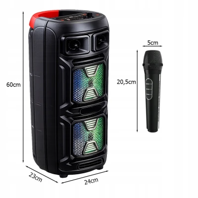 Verk 06402 Bezdrátový Bluetooth reproduktor - přenosný, USB, FM rádio, AUX, karaoke