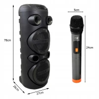 Verk 06403 Bezdrátový Bluetooth reproduktor - přenosný, USB, FM rádio, AUX, karaoke