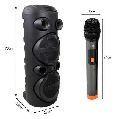 Verk 06403 Bezdrátový Bluetooth reproduktor - přenosný, USB, FM rádio, AUX, karaoke