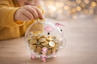 Verk 27693 Sklenená pokladnička s ružovými detailmi