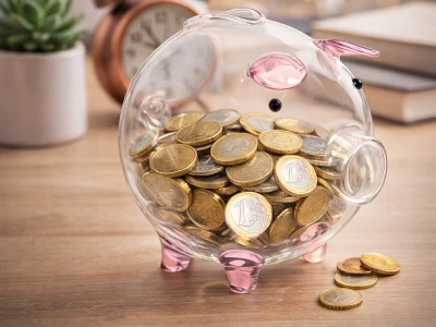 Verk 27693 Sklenená pokladnička s ružovými detailmi