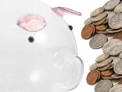Verk 27693 Sklenená pokladnička s ružovými detailmi