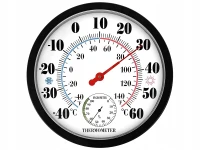 Verk 09245 Analógový nástenný teplomer s vlhkomerom 2 v 1, čierny
