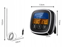 Verk 09243 Teploměr do masa digitální s externí sondou a LCD displejem, černý