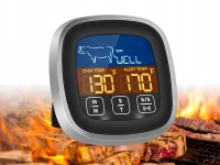 Verk 09243 Teploměr do masa digitální s externí sondou a LCD displejem, černý