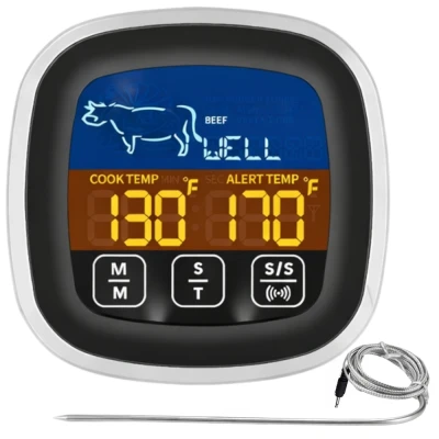 Verk 09243 Teploměr do masa digitální s externí sondou a LCD displejem, černý