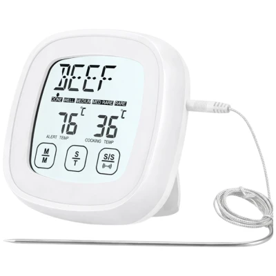 Verk 09242 Teploměr do masa digitální s externí sondou a LCD displejem, bílý