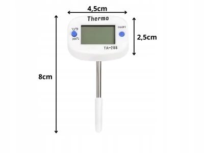 Verk 09241 Digitálny vpichový teplomer TA-288, až 300 °C, biely