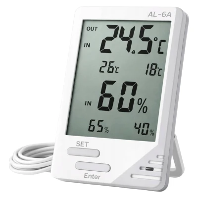 Verk 09238 LCD meteorologická stanice s teploměrem, sondou a vlhkoměrem, bílá