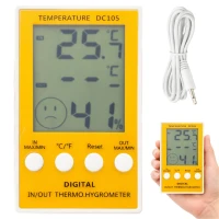 Verk 09235 Digitálny teplomer s vlhkomerom s externou sondou, žltý