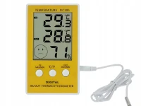 Verk 09235 Digitálny teplomer s vlhkomerom s externou sondou, žltý