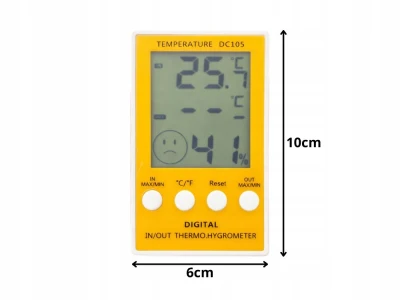 Verk 09235 Digitálny teplomer s vlhkomerom s externou sondou, žltý