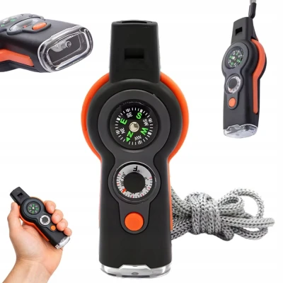 Verk 09228 Multifunkční outdoorová píšťalka s kompasem, LED svítilnou 7 v 1