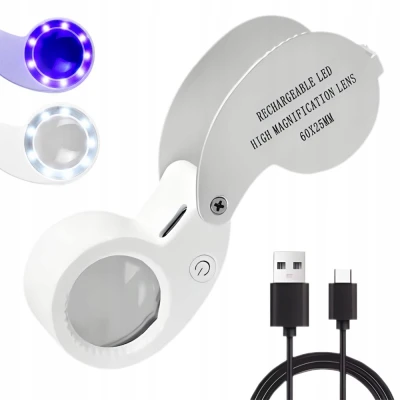 Verk 09215 Šperkařská lupa 60x s LED a UV osvětlením