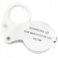 Verk 09214 Skladacie vreckové klenotnícke zväčšovacie sklo, 40-násobné zväčšenie, 25 mm, 9 LED diód