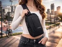 Verk 27789 Multifunkční crossbody taška přes rameno s bezpečnostním kódem, černá
