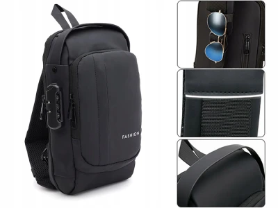 Verk 27789 Multifunkční crossbody taška přes rameno s bezpečnostním kódem, černá