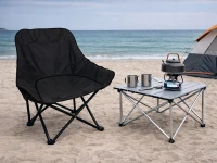 Verk 14646 Skládací rybářské, kempingové křeslo s kapsou, černé