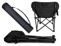 Verk 14646 Skládací rybářské, kempingové křeslo s kapsou, černé