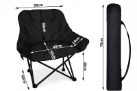 Verk 14646 Skládací rybářské, kempingové křeslo s kapsou, černé